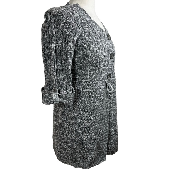 DEREK HEART Maternity Short Sleeve Dark Grey Sweater Size Large - Picture 2 of 8